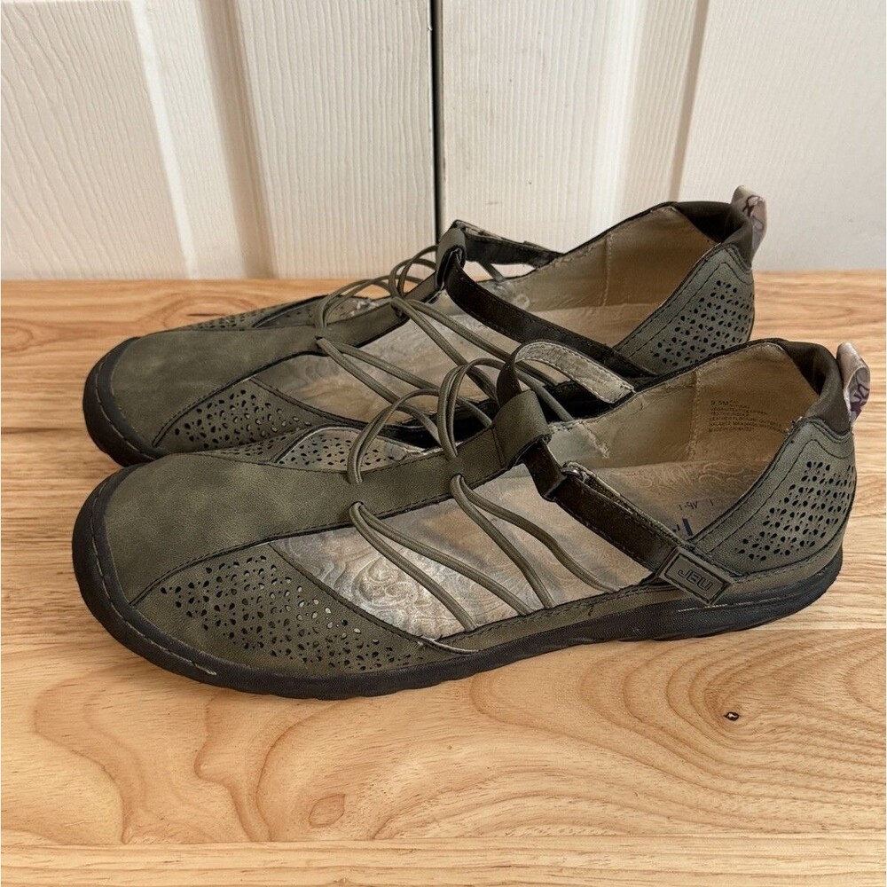 Jambu JBU Size 9.5M Women’s Fig Green Perforated Sport Walking Sandals Shoes